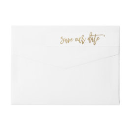 Sla ons label met datumcalligrafie-retouradres op