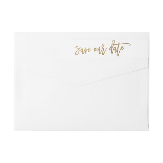 Sla ons label met datumcalligrafie-retouradres op (Achterkant)