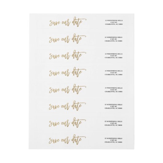 Sla ons label met datumcalligrafie-retouradres op (Vel)