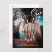 Sla onze aangepaste foto van het Verloving Ring op Aankondigingskaart (Voorkant / Achterkant)