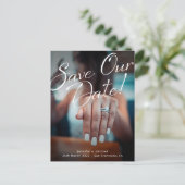 Sla onze aangepaste foto van het Verloving Ring op Aankondigingskaart (Staand voorkant)