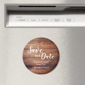 Sla onze date Wood Print Weddenschap op Magneet (Insitu (Vaatwasser))