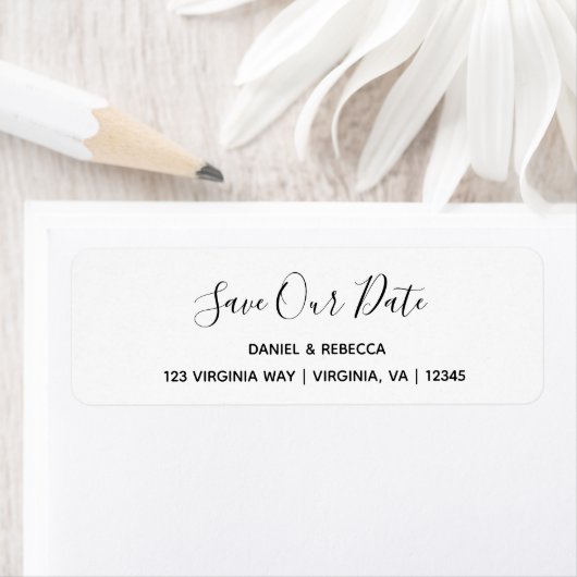 Sla onze datum bruiloft adres retour label (Insitu)