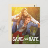 Sla onze datum bruiloft noodlijdende script fotoka briefkaart (Voorkant / Achterkant)