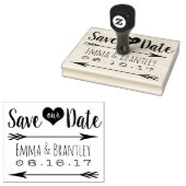 Sla onze datum harten en pijlen bruiloft stempel (Gestempeld)