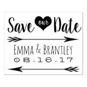 Sla onze datum harten en pijlen bruiloft stempel (Afrduk)