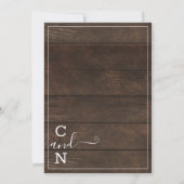 Sla onze datum houten monogram foto op save the date (Achterkant)