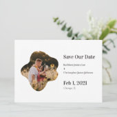 Sla onze datum Leuke eenvoudige speelse foto bruil Aankondiging (Staand voorkant)