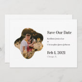 Sla onze datum Leuke eenvoudige speelse foto bruil Aankondiging (Voorkant / Achterkant)