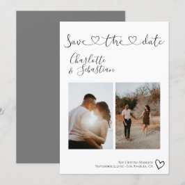 Sla onze datum met handgeschreven hart persoonlijk save the date