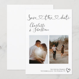 Sla onze datum met handgeschreven hart persoonlijk save the date