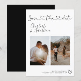 Sla onze datum met handgeschreven hart persoonlijk save the date