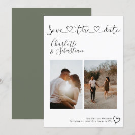 Sla onze datum met handgeschreven hart persoonlijk save the date