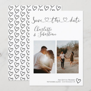 Sla onze datum met handgeschreven hart persoonlijk save the date