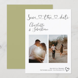 Sla onze datum met handgeschreven hart persoonlijk save the date