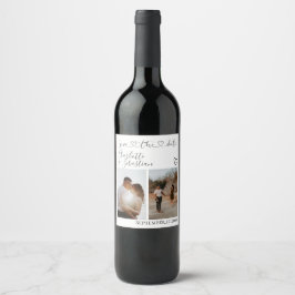 Sla onze datum met handgeschreven hart persoonlijk wijn etiket