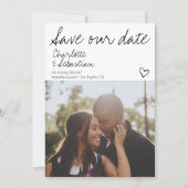 Sla onze datum met handgeschreven persoonlijke fot save the date (Voorkant)