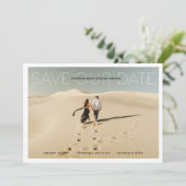 Sla onze Datum moderne naamgegevens op Fotokaart Save The Date (Staand voorkant)