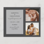 Sla onze datum op Grijs & Wit 3 Foto Budget (Achterkant)