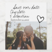 Sla onze datum op handgeschreven gepersonaliseerde wijn etiket (Enkel label)