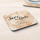 Sla onze datum op Houtner Trouw Rustiek Op Maat Bier Onderzetter (Linkerzijde)
