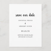 Sla onze datum op met de minimalistische zwarte wi aankondigingskaart (Voorkant)