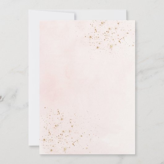 Sla onze datum op met de roze Floral Elegant Wedde Kaart (Achterkant)