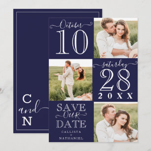 Sla onze datum op Moderne typografie monogram foto Save The Date