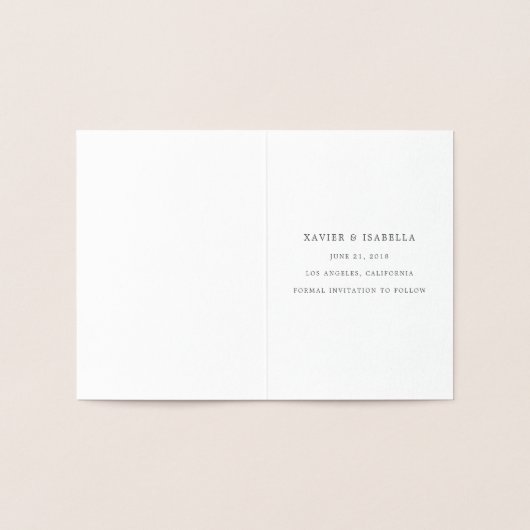 Sla onze datum op Real Folie Script Style 3 Folie Kaarten (Binnen)