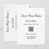 Sla onze datum op Scan QR voor details naam datum Briefkaart (Voorkant / Achterkant)