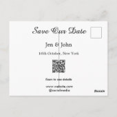 Sla onze datum op Scan QR voor details naam datum Briefkaart (Achterkant)