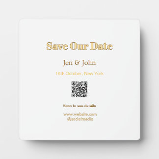 Sla onze datum op Scan QR voor details naam datum  Fotoplaat