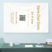 Sla onze datum op Scan QR voor details naam datum Spandoek (Beurs)