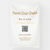 Sla onze datum op Scan QR voor details naam datum Spandoek (Verticaal)