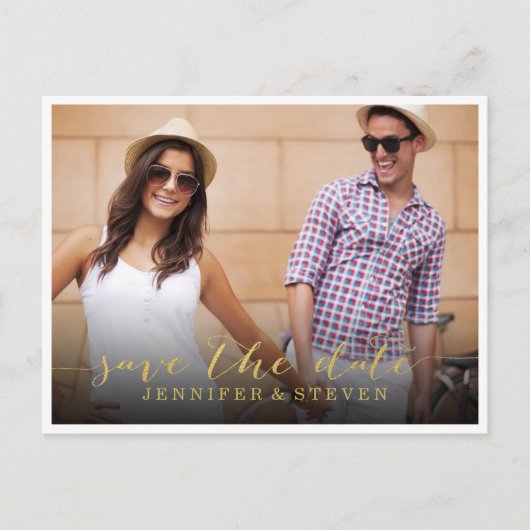 SLA ONZE DATUM OP | SLA DE DATUM GOUDEN AANKONDIGI AANKONDIGINGSKAART (Voorkant)