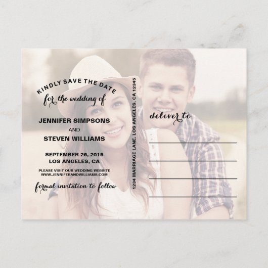 SLA ONZE DATUM OP | SLA DE DATUM VAN HET SCRIPT OP AANKONDIGINGSKAART (Achterkant)