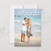 Sla onze datum op White Script Wedding Aankondigin Kaart (Voorkant)