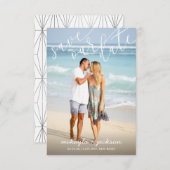 Sla onze datum op White Script Wedding Aankondigin Kaart (Voorkant / Achterkant)