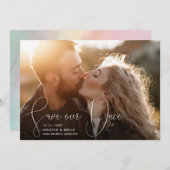 Sla onze datum verfijnde lijnen vloeiende pennenst kaart (Voorkant / Achterkant)