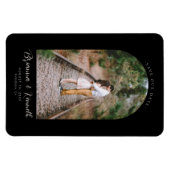 Sla onze datum zwart-wit op met Arch Photo Magneet (Horizontaal)