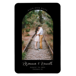 Sla onze datum zwart-wit op met Arch Photo Magneet