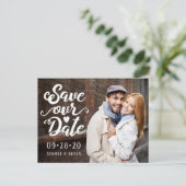 Sla onze datumbruiloft op | Foto-handgeschreven sc Briefkaart (Staand voorkant)