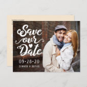 Sla onze datumbruiloft op | Foto-handgeschreven sc Briefkaart (Voorkant / Achterkant)