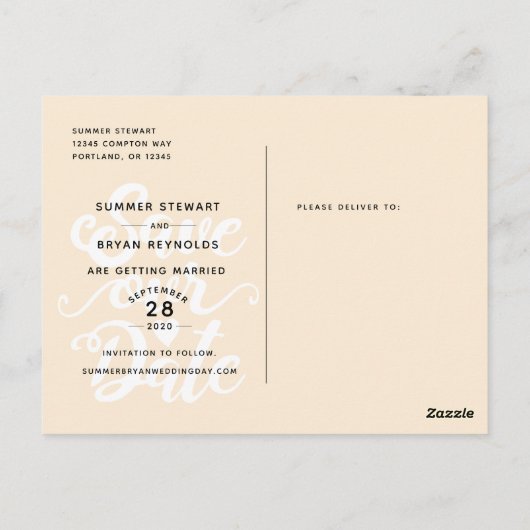 Sla onze datumbruiloft op | Foto-handgeschreven sc Briefkaart (Achterkant)