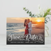 Sla onze datumbruiloft op | Fotokaart voor elastis Kaart (Staand voorkant)