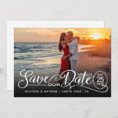 Sla onze datumbruiloft op | Fotokaart voor elastis Kaart (Voorkant / Achterkant)