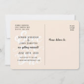 Sla onze datumbruiloft op | Handgeschreven Script- Kaart (Achterkant)