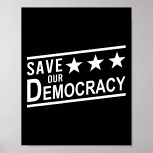 Sla Onze Democratie Reddingsactie Anti-trump Prote Poster