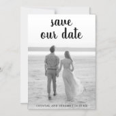 Sla onze Dick Black Script Handschriffoto op Magnetische Uitnodiging (Voorkant)