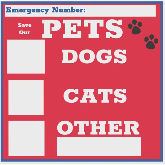 Sla onze huisdieren op, Windows-Sticker Sticker (Voorkant)